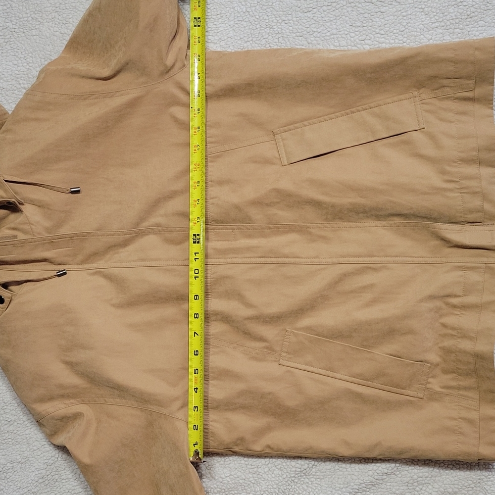 Gallery Taupe Microsuede Removable Lining With Hood Coat/Jacket, Size S - Picture 13 of 14